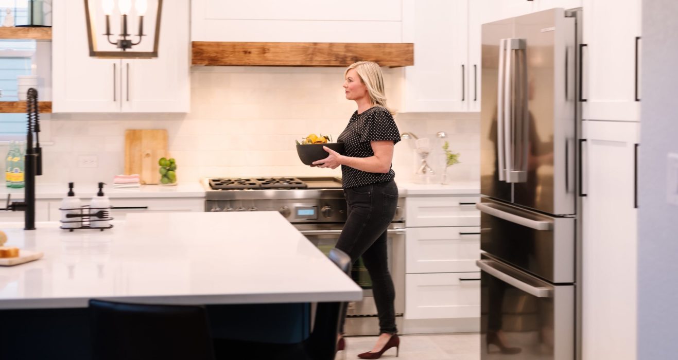 Cherstin Toney working on a kitchen redesign